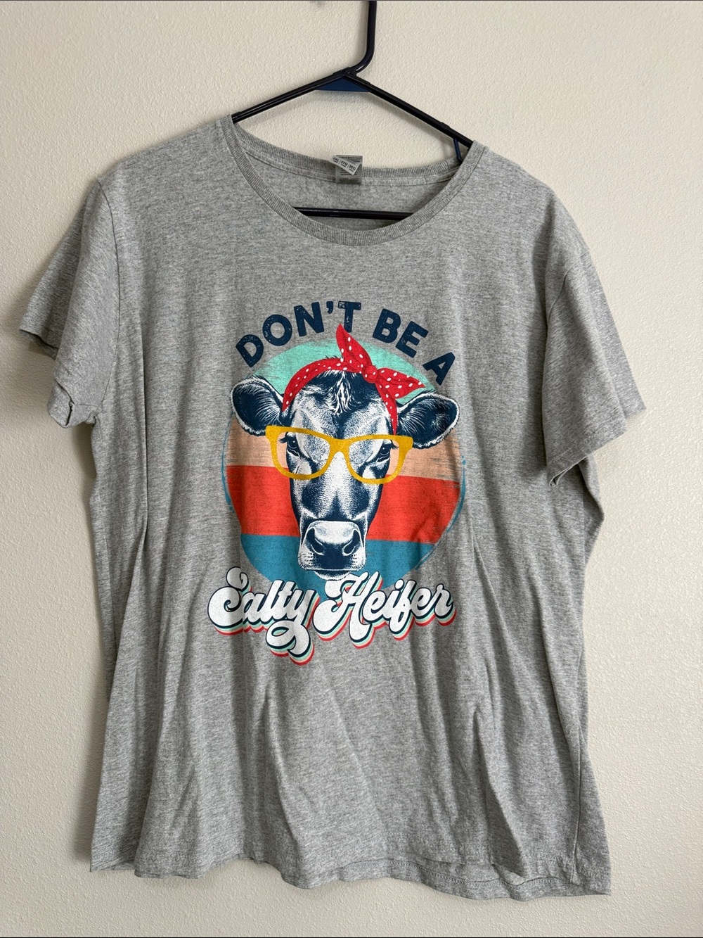 Gray Graphic Tee "Don't Be a Salty Heifer"
